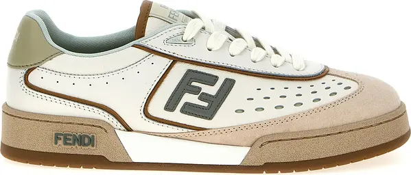 Beige Leather Sneakers