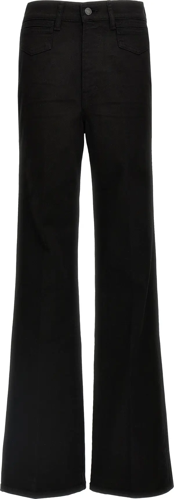 Black Cotton Flared Jeans