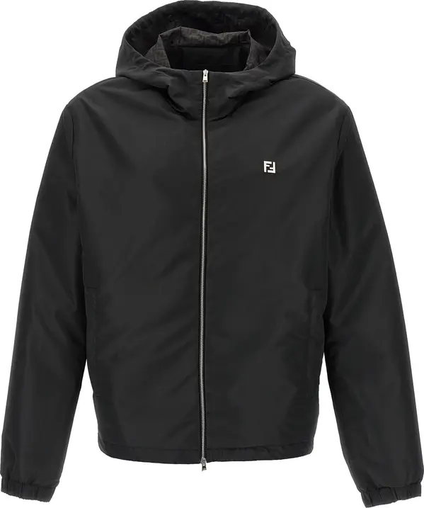 Black Polyester Shell Jacket