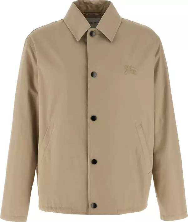 Beige Cotton Full-Length Jacket