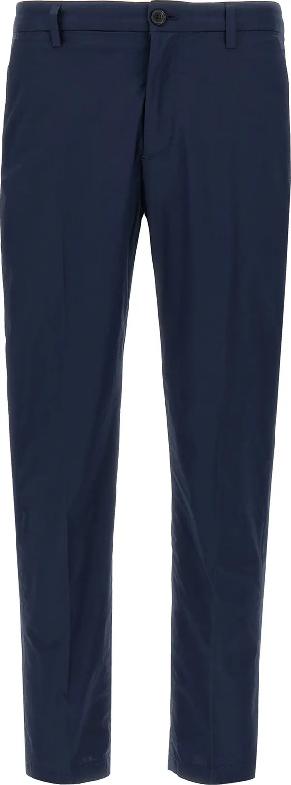 Blue Cotton Cropped Pants