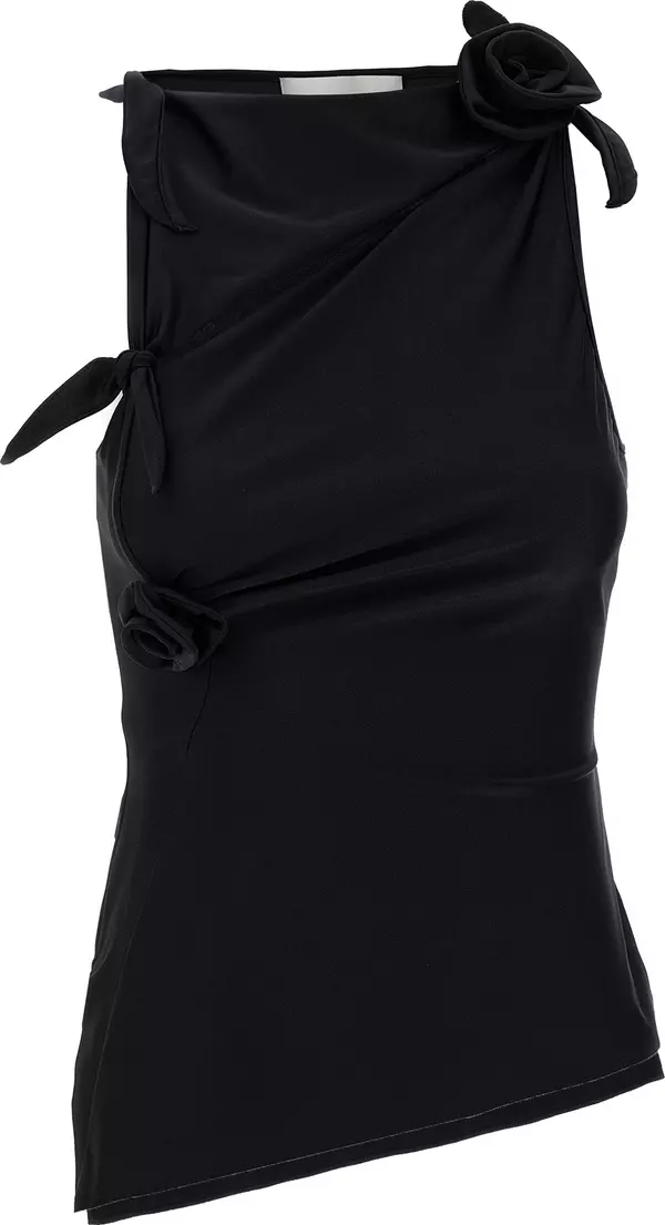 Black Polyamide Tank Tops
