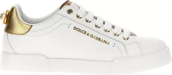 Gold Calfskin Low Top Sneakers
