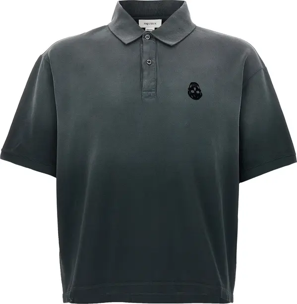 Gray Cotton Polo Shirt