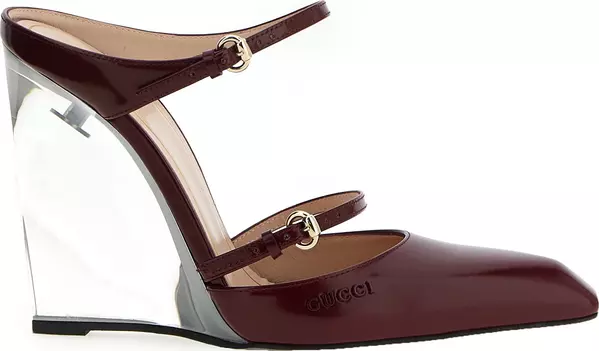 Multicolor Leather Wedge Sandals