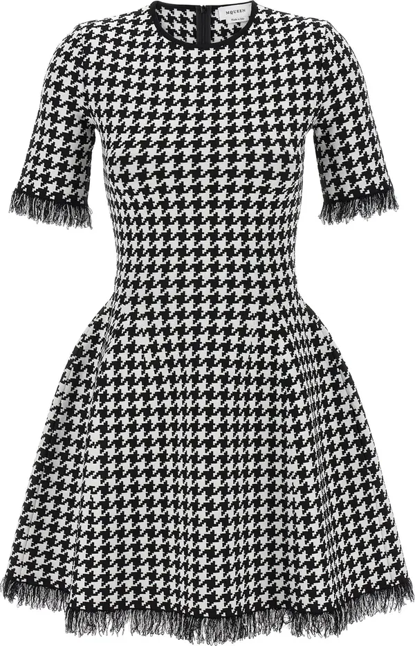 Bicolor Viscose Short Dress