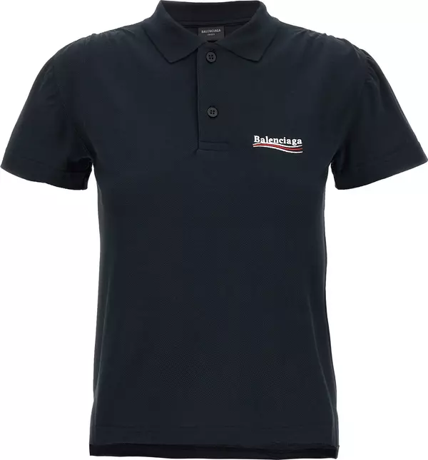 Blue Cotton Polo Shirt
