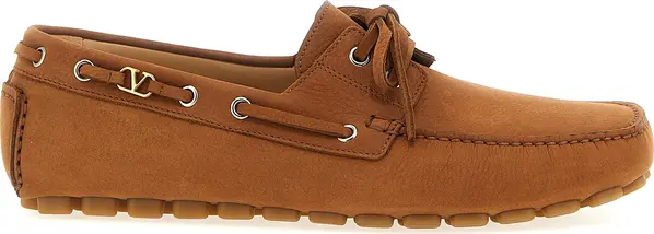 Brown Calfskin Slip-On Loafers