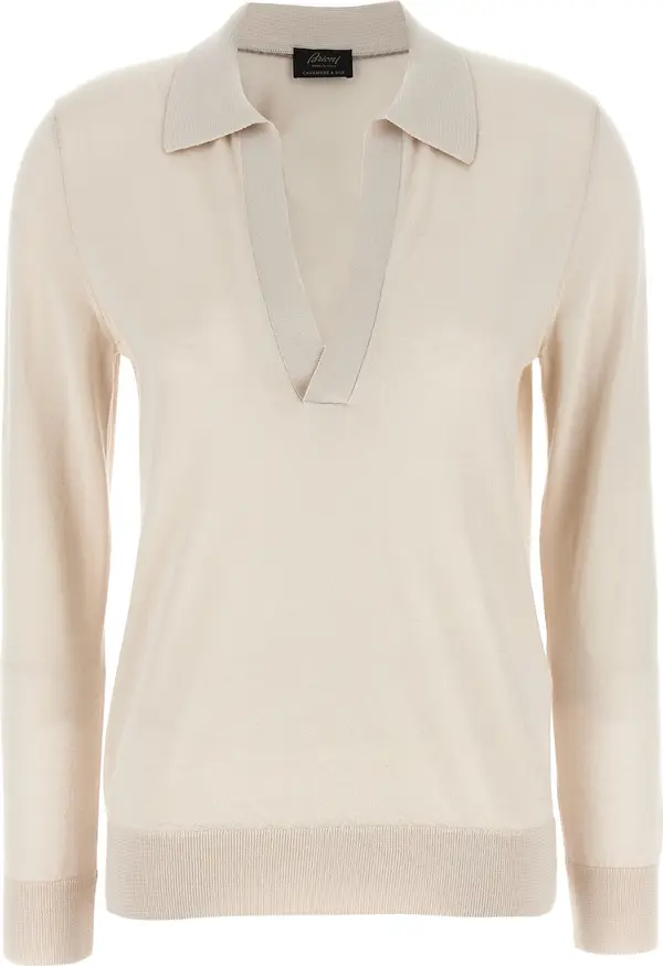 Beige Cashmere Polo Shirt