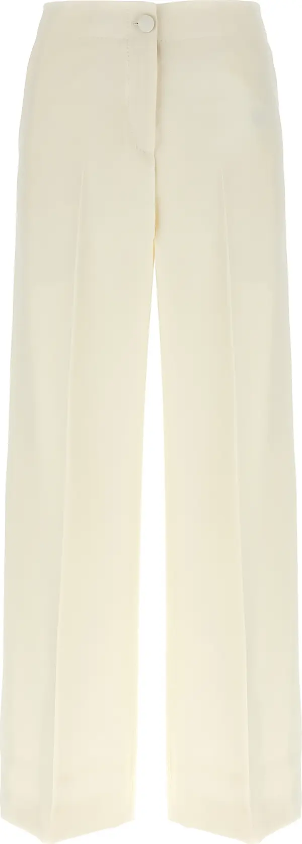 White Wool Casual Pants
