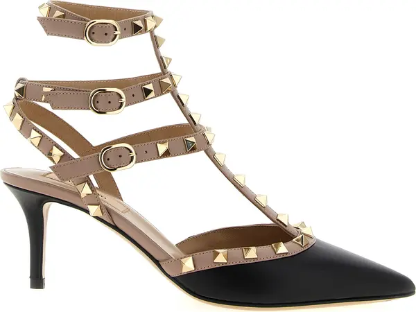 Multicolor Lamb Leather Mid Heel Pumps