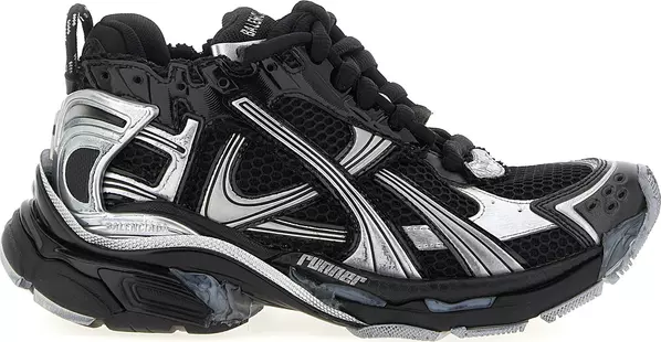 Black Polyethylene Athletic Sneakers