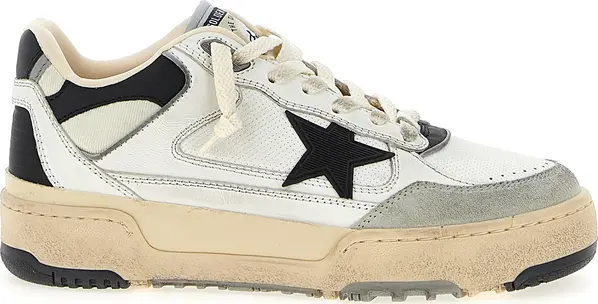 Bicolor Leather Athletic Sneakers