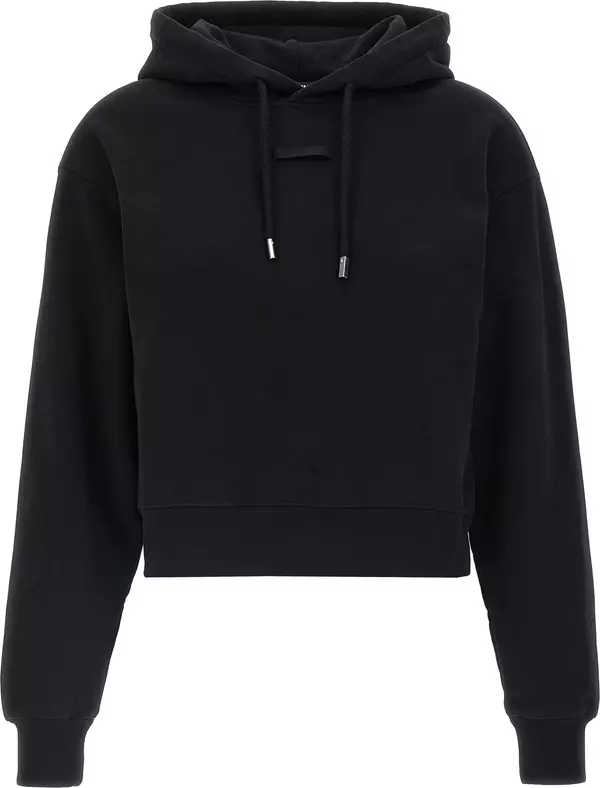 Black Cotton Hoodie