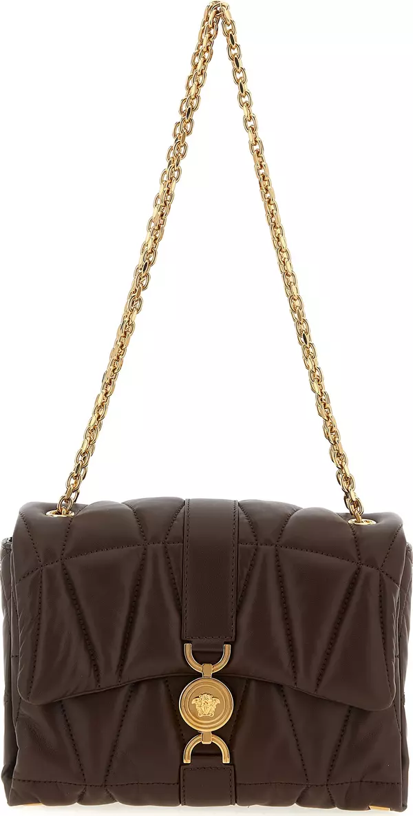 Brown Lamb Leather Shoulder Bag