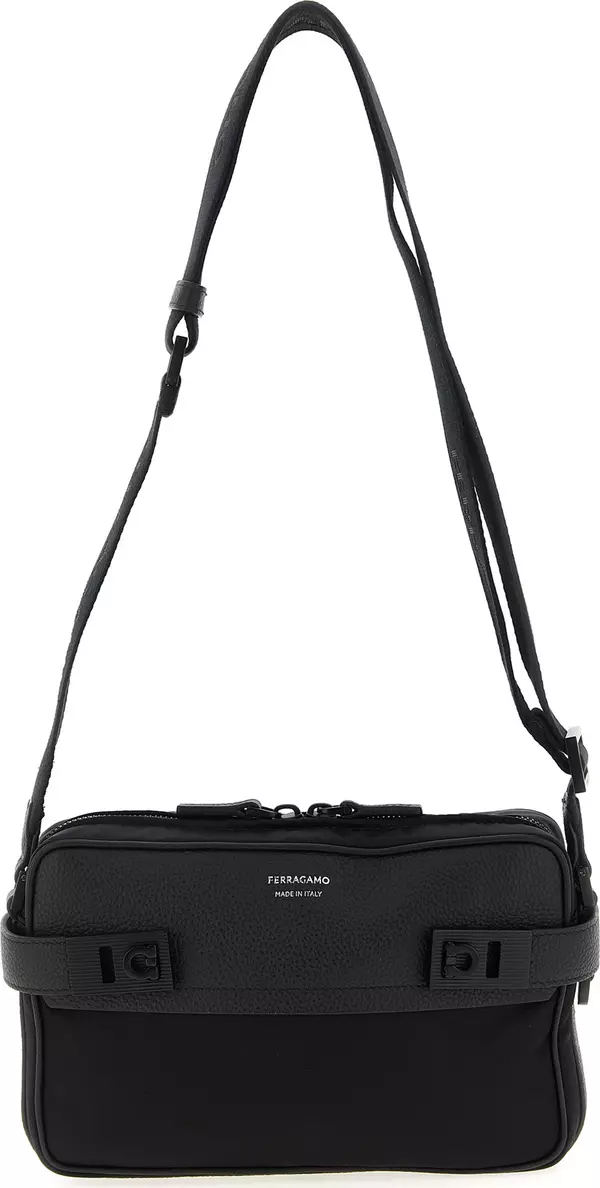 Black Fabric Crossbody Bag