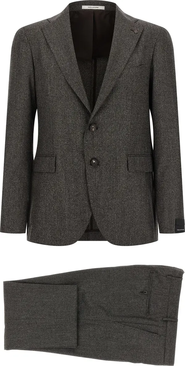 Brown Virgin Wool Two-Piece Suit