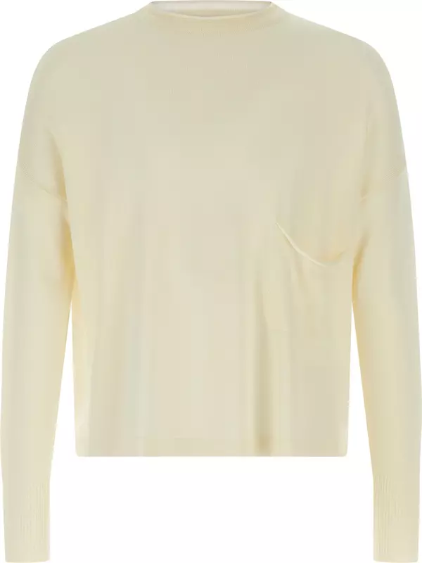 White Virgin Wool Cardigan