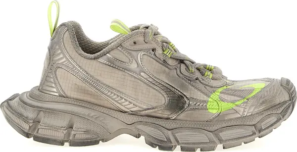 Gray Polyethylene Athletic Sneakers
