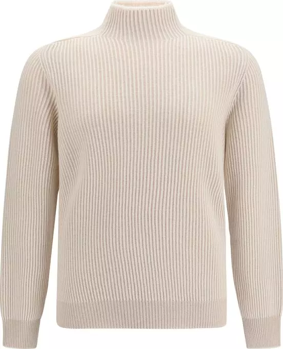 Beige Cashmere Turtleneck