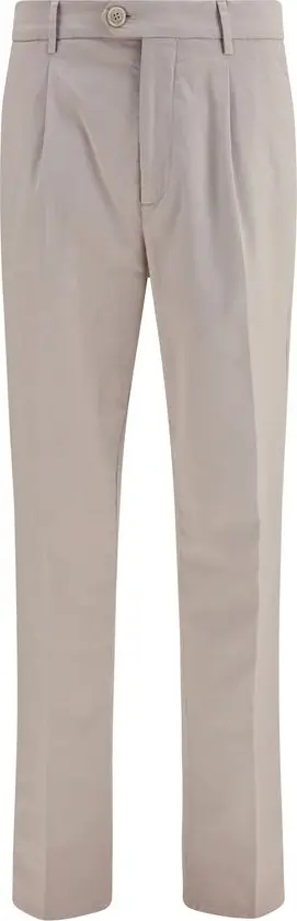 Beige Cotton Chino Pants