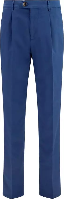 Blue Cotton Chino Pants