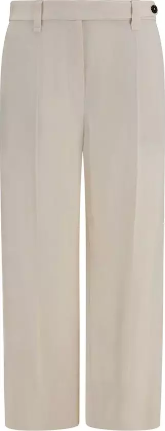 Beige Viscose Casual Pants