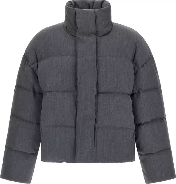 Gray Wool Full-Length Jacket