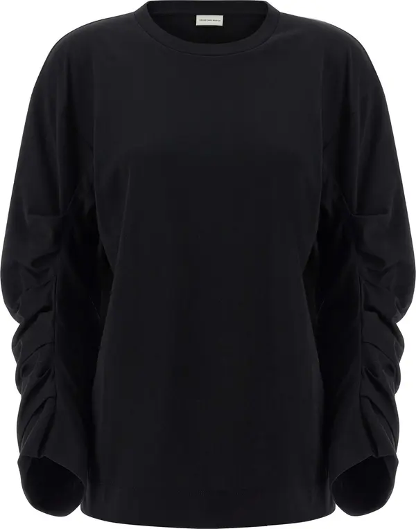 Black Cotton Long Sleeve T-Shirt