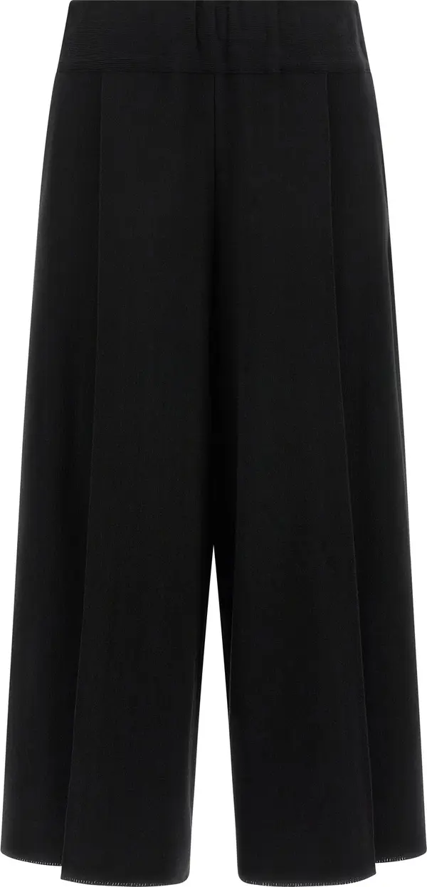Black Cotton Casual Pants
