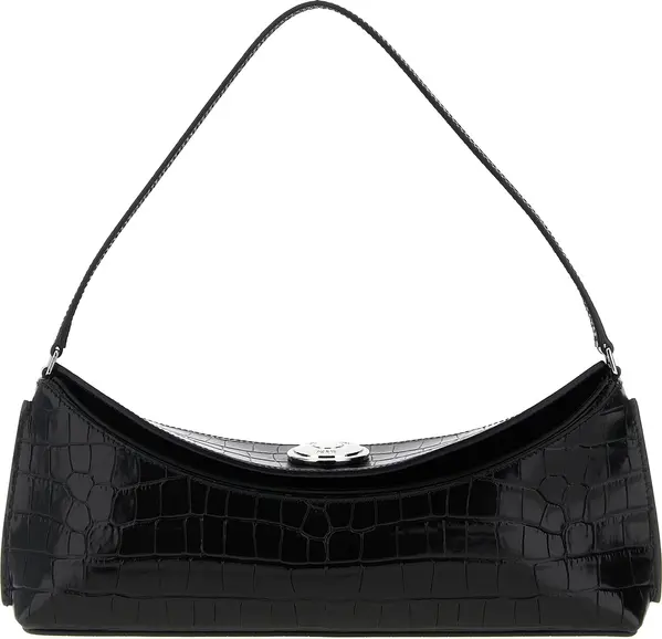 Black Calfskin Shoulder Bag
