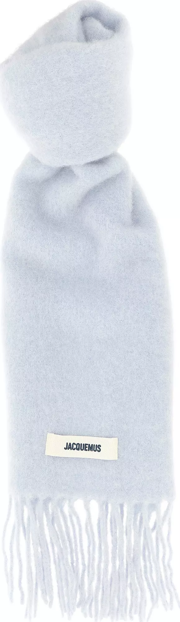 Blue Alpaca Leather Scarf