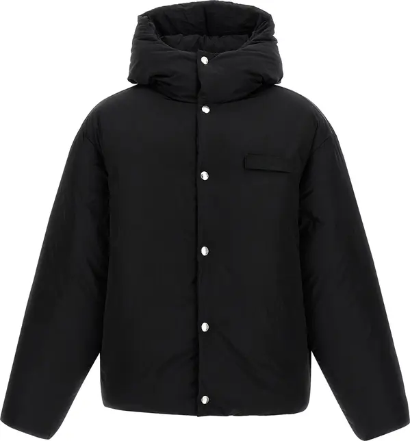 Black Polyamide Full-Length Jacket