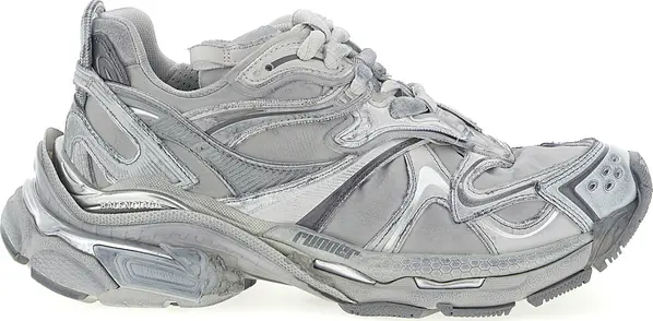 Gray Polyethylene Athletic Sneakers