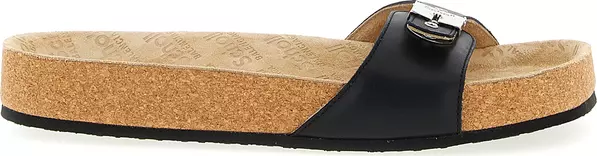 Black Calfskin Slides