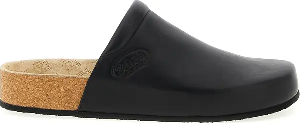 Black Calfskin Clogs