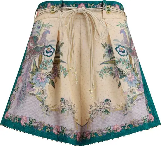 Multicolor Linen Bermuda Shorts