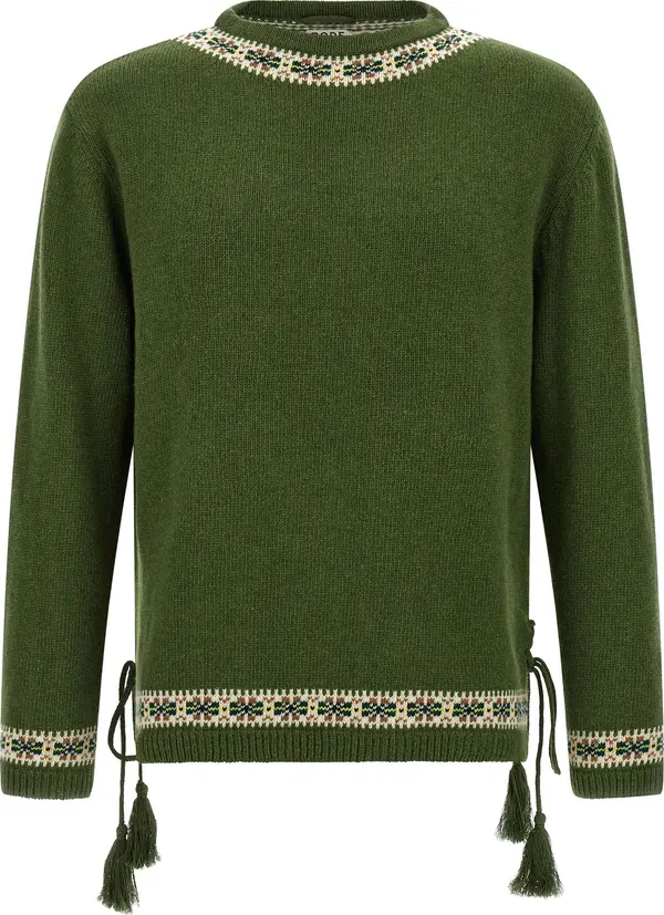 Bicolor Virgin Wool Cardigan