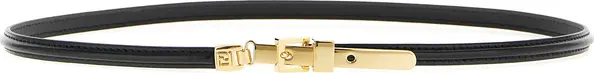 Black Calfskin Thin Belt