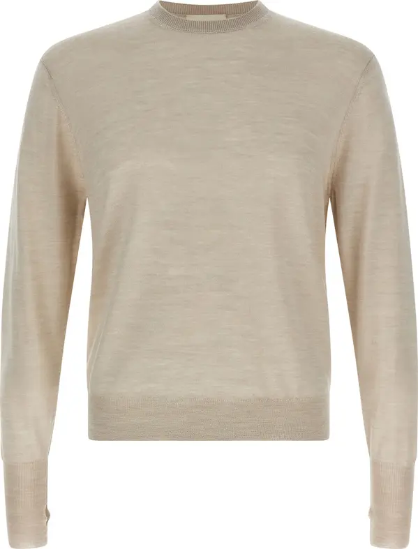 Beige Virgin Wool Cardigan