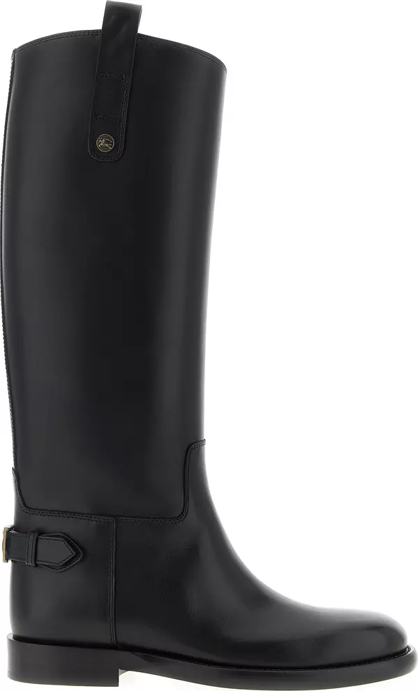 Black Calfskin Over The Knee