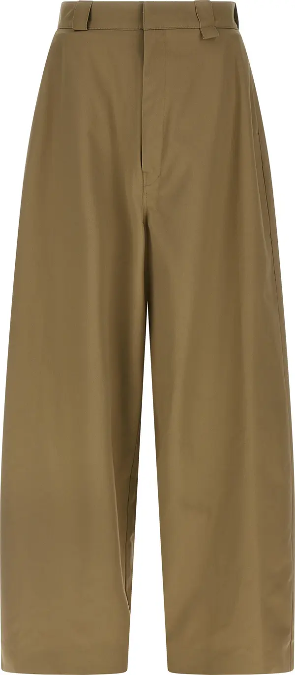 Beige Polyester Chino Pants