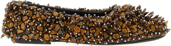 Brown Viscose Ballet Flats