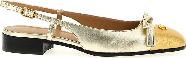Gold Leather Ballet Flats