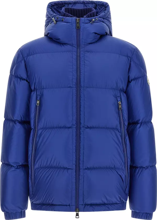 Blue Polyamide Full-Length Jacket