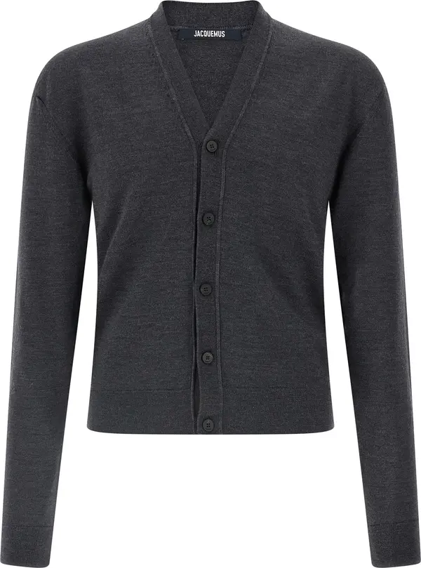 Gray Merino Wool Cardigan