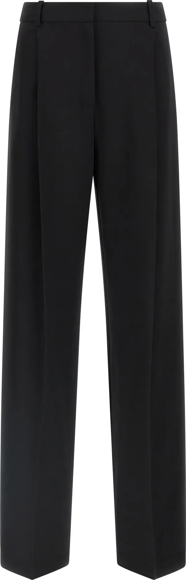 Black Polyester Casual Pants