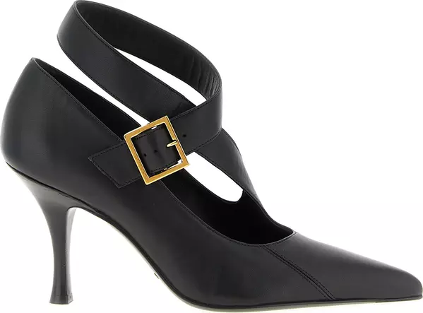 Black Lamb Leather High Heel Pumps