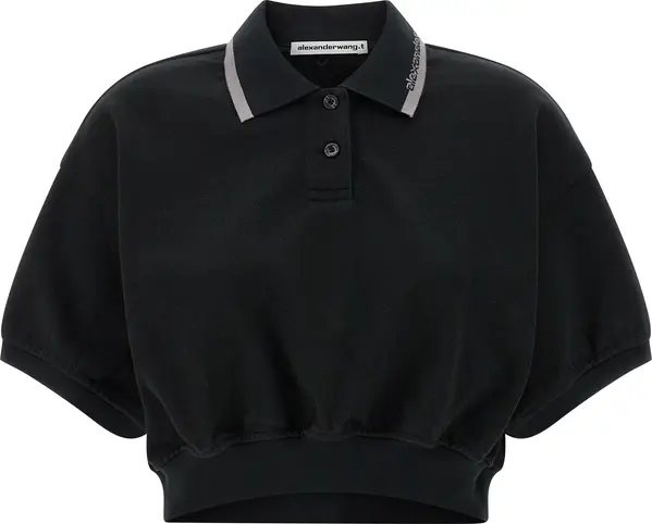Black Cotton Polo Shirt