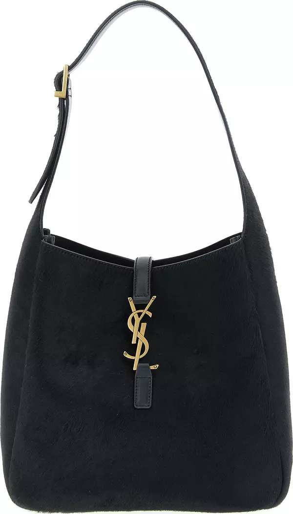 Black Calfskin Shoulder Bag